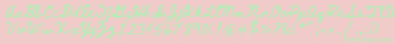 Bethellen Font – Green Fonts on Pink Background