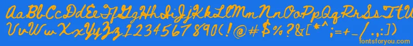 Bethellen Font – Orange Fonts on Blue Background