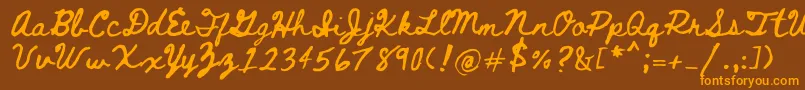 Bethellen Font – Orange Fonts on Brown Background