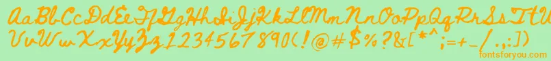 Bethellen Font – Orange Fonts on Green Background