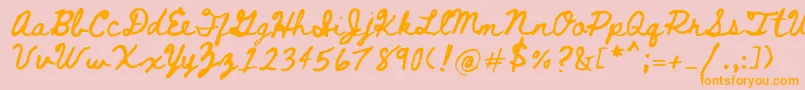 Bethellen Font – Orange Fonts on Pink Background