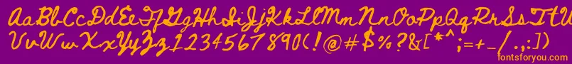 Bethellen Font – Orange Fonts on Purple Background