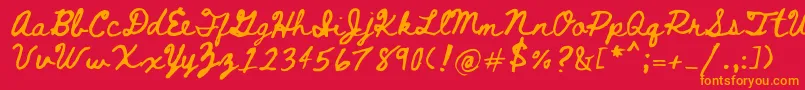 Bethellen Font – Orange Fonts on Red Background