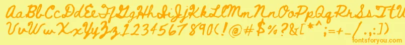 Bethellen Font – Orange Fonts on Yellow Background