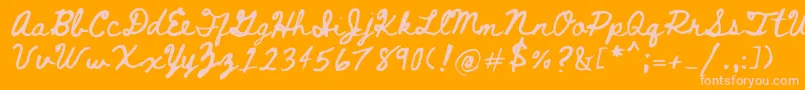 Bethellen Font – Pink Fonts on Orange Background