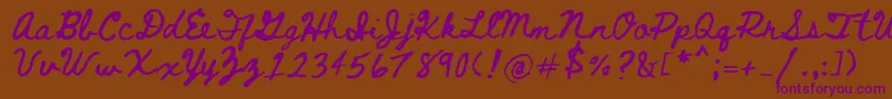 Bethellen-Schriftart – Violette Schriften auf braunem Hintergrund