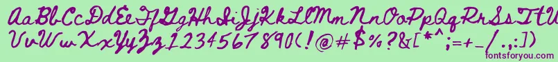 Bethellen Font – Purple Fonts on Green Background