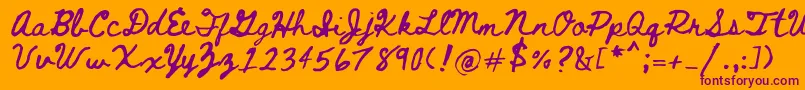 Bethellen Font – Purple Fonts on Orange Background