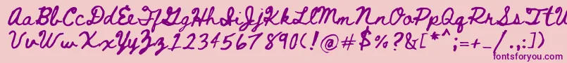 Bethellen Font – Purple Fonts on Pink Background