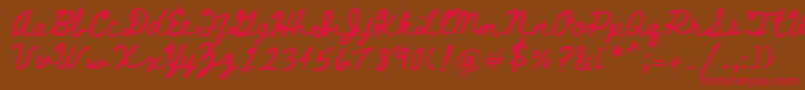 Bethellen-Schriftart – Rote Schriften auf braunem Hintergrund