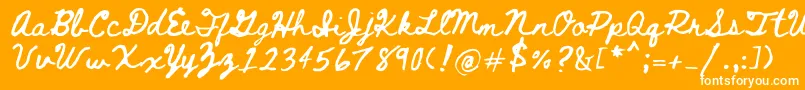 Bethellen-Schriftart – Weiße Schriften auf orangefarbenem Hintergrund