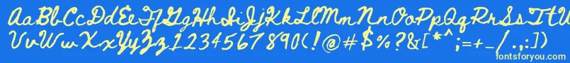 Bethellen Font – Yellow Fonts on Blue Background