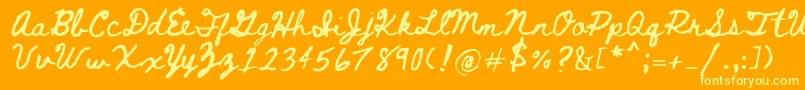 Bethellen-fontti – keltaiset fontit oranssilla taustalla