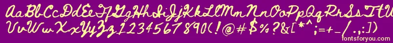 Fonte Bethellen – fontes amarelas em um fundo roxo