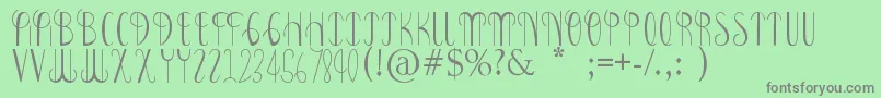 BonneyLass Font – Gray Fonts on Green Background