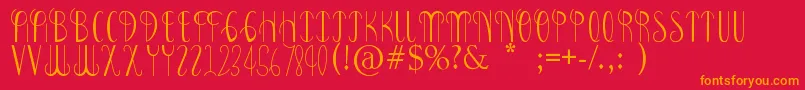 BonneyLass Font – Orange Fonts on Red Background