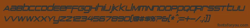 フォントPcapTerminalCondensedBoldItalic – 黒い文字が茶色の背景にあります