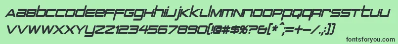PcapTerminalCondensedBoldItalic-Schriftart – Schwarze Schriften auf grünem Hintergrund