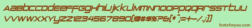 PcapTerminalCondensedBoldItalic Font – Brown Fonts on Green Background