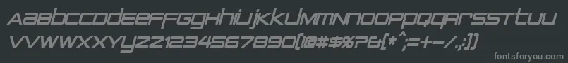 フォントPcapTerminalCondensedBoldItalic – 黒い背景に灰色の文字