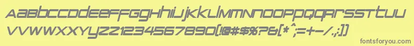フォントPcapTerminalCondensedBoldItalic – 黄色の背景に灰色の文字