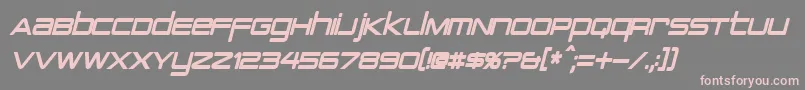 フォントPcapTerminalCondensedBoldItalic – 灰色の背景にピンクのフォント