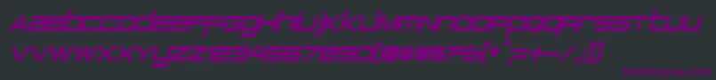 フォントPcapTerminalCondensedBoldItalic – 黒い背景に紫のフォント