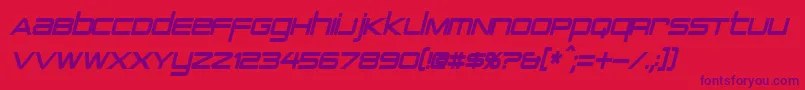 PcapTerminalCondensedBoldItalic Font – Purple Fonts on Red Background