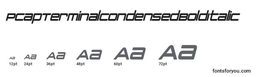 PcapTerminalCondensedBoldItalic Font Sizes