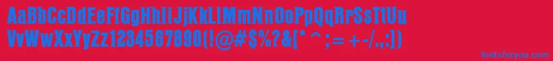 PffusionheavyRegular Font – Blue Fonts on Red Background