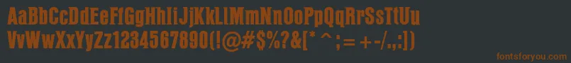 PffusionheavyRegular Font – Brown Fonts on Black Background