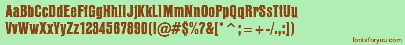PffusionheavyRegular Font – Brown Fonts on Green Background