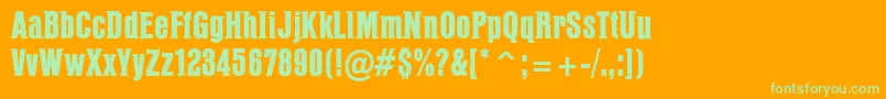 PffusionheavyRegular Font – Green Fonts on Orange Background