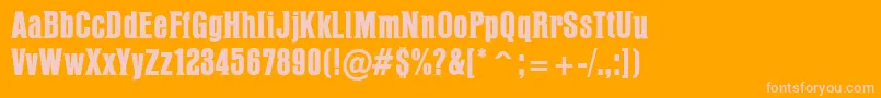 PffusionheavyRegular-Schriftart – Rosa Schriften auf orangefarbenem Hintergrund