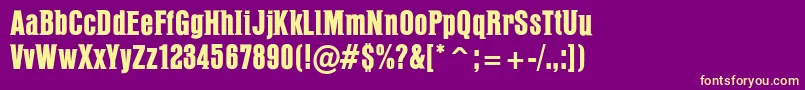 PffusionheavyRegular Font – Yellow Fonts on Purple Background