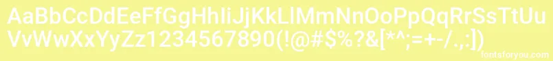 フォントOptimusprincepssemibold – 黄色い背景に白い文字