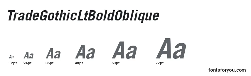 TradeGothicLtBoldOblique Font Sizes