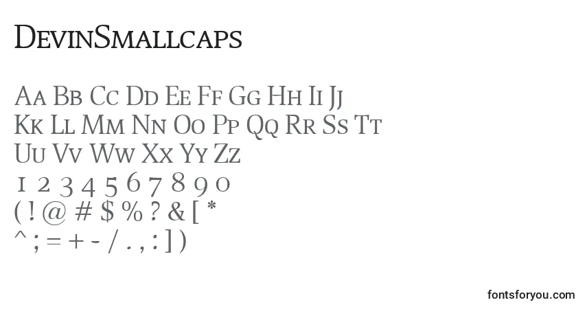 Schriftart DevinSmallcaps – Alphabet, Zahlen, spezielle Symbole