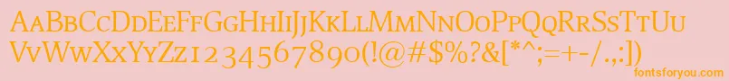 DevinSmallcaps Font – Orange Fonts on Pink Background