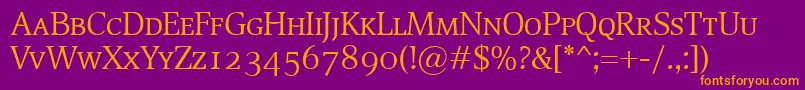 DevinSmallcaps Font – Orange Fonts on Purple Background