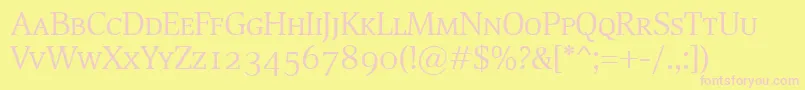 DevinSmallcaps Font – Pink Fonts on Yellow Background