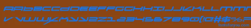 フォントOramaci – 茶色の背景に青い文字