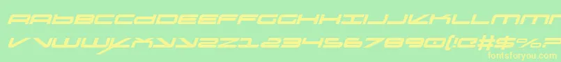 フォントOramaci – 黄色の文字が緑の背景にあります