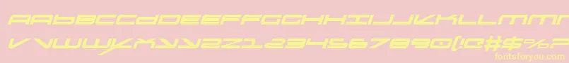 Oramaci-Schriftart – Gelbe Schriften auf rosa Hintergrund