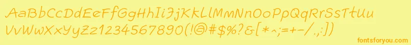 EscriptLtLightItalic Font – Orange Fonts on Yellow Background