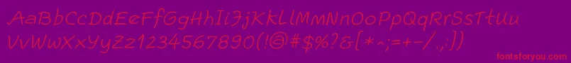 EscriptLtLightItalic Font – Red Fonts on Purple Background