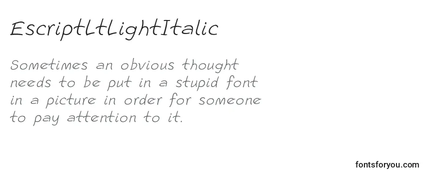 Review of the EscriptLtLightItalic Font