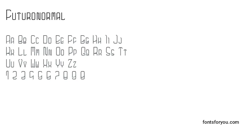Fuente Futuronormal - alfabeto, números, caracteres especiales