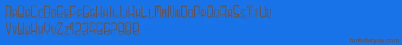Futuronormal-Schriftart – Braune Schriften auf blauem Hintergrund