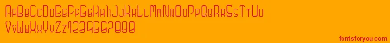 Fonte Futuronormal – fontes vermelhas em um fundo laranja